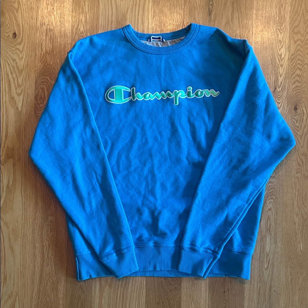 Champion Men's Blue Crewneck Sweater